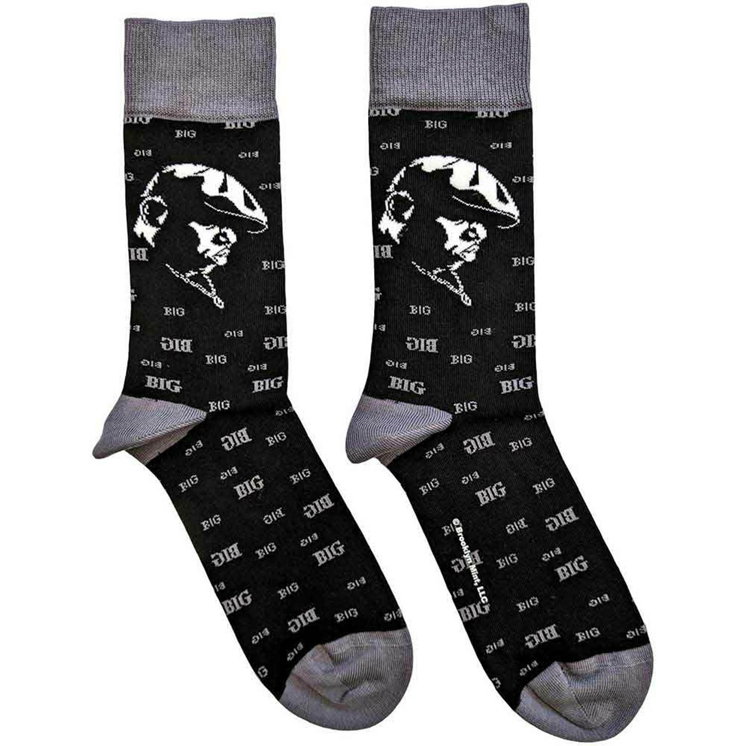 Biggie Side Portrait Black Socks