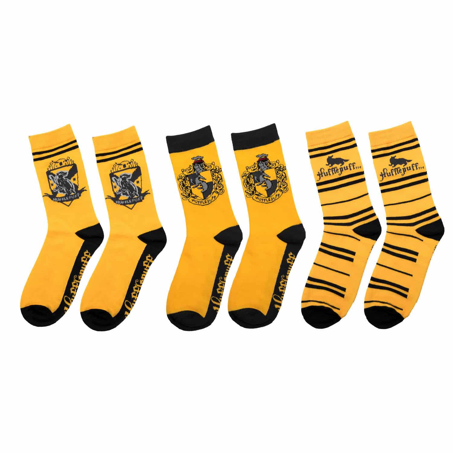 Harry Potter – Hufflepuff Socks set of 3 (stærð 37-46)