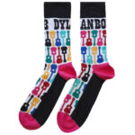 Bob Dylan Guitar Pattern White Socks