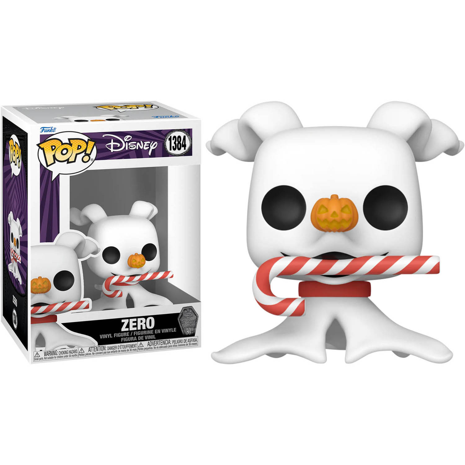 The Nightmare Before Christmas 30th Zero with Candy Cane Pop! Vinyl Figure
