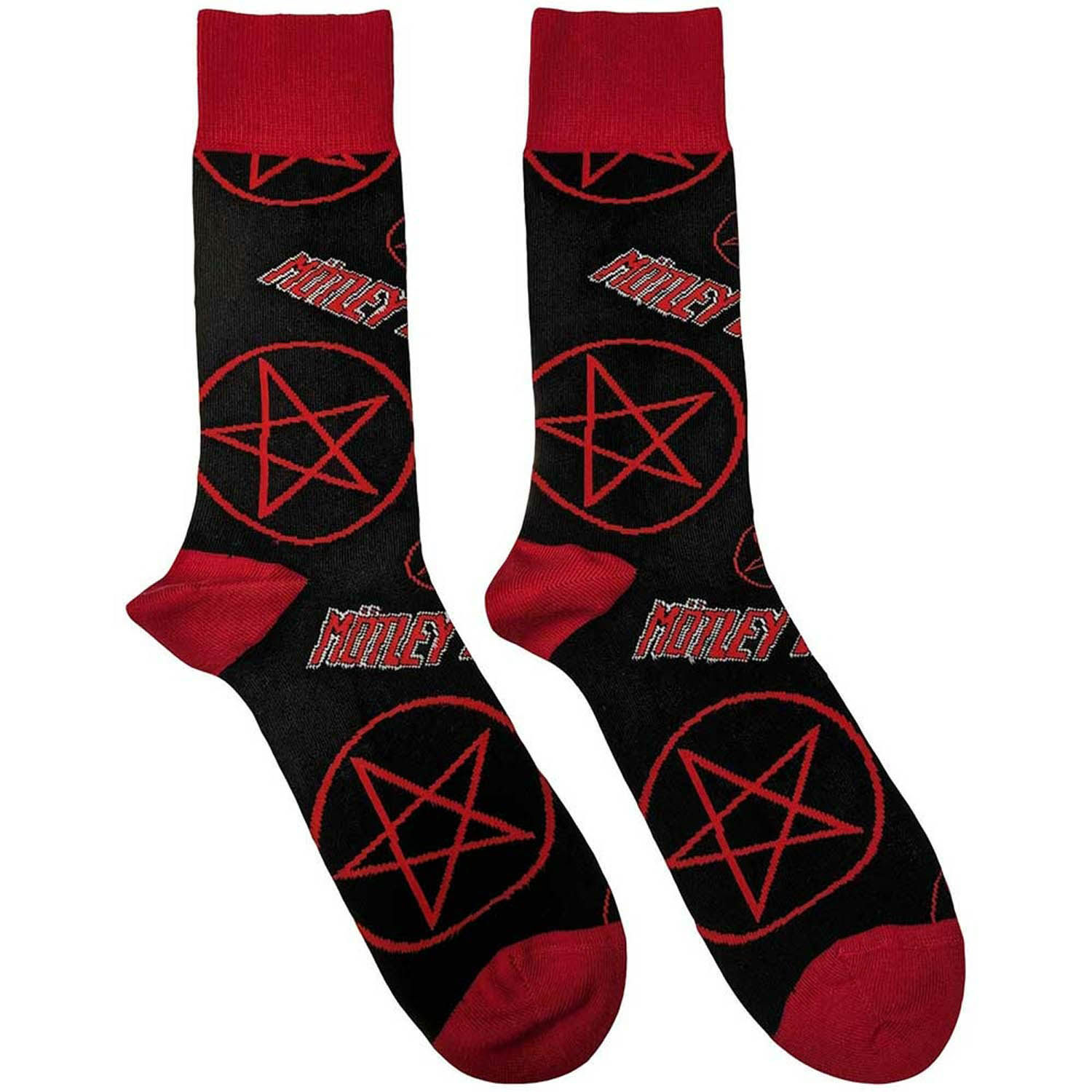 Motley Crue Logos & Pentagrams Black Socks