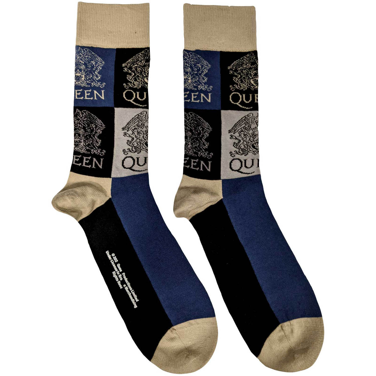 Queen Crest Blocks Navy Socks