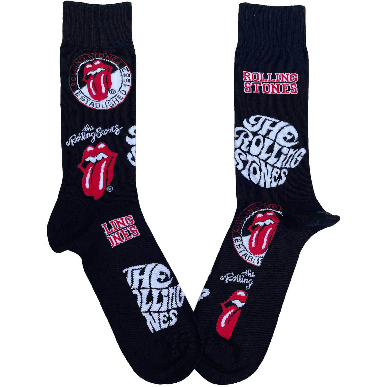 Rolling Stones Logos Black Socks