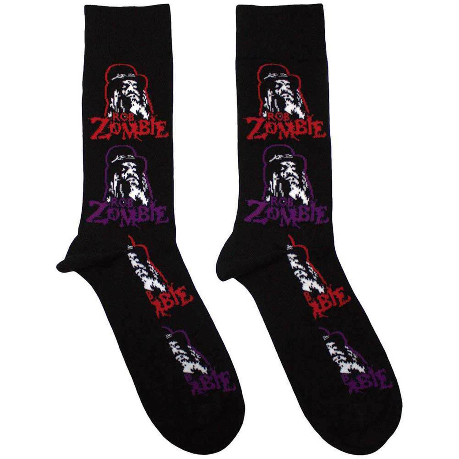 Rob Zombie Multicolour Repeats Black Socks