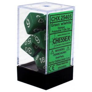 Chessex RPG Teningasett Einlitt Green/White (7)