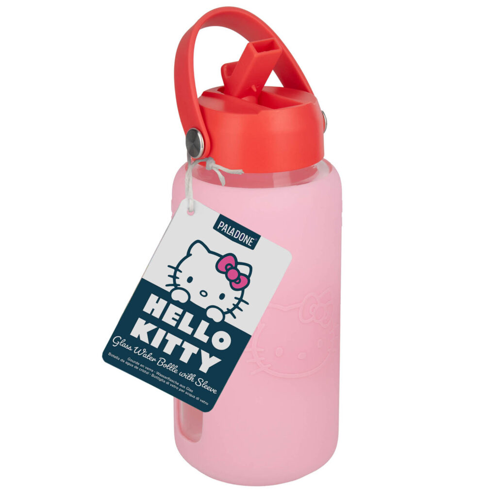 Hello Kitty Glass Water Bottle with Sleeve