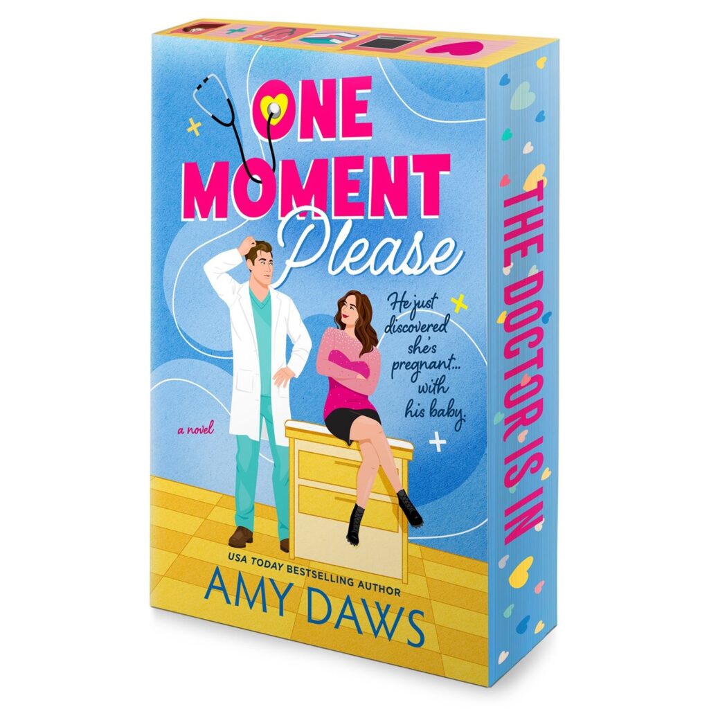 One Moment Please Stenciled Edges